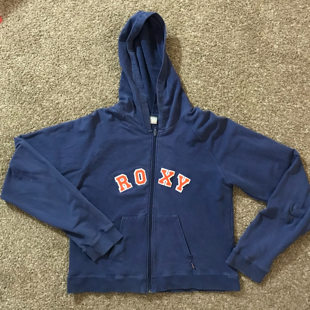 Vintage Roxy blue, light, zip-up sweatshirt